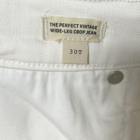 Madewell The Perfect Vintage Wide Leg Crop Jeans Size 30 TALL White Stretchy NWT - Picture 5 of 6
